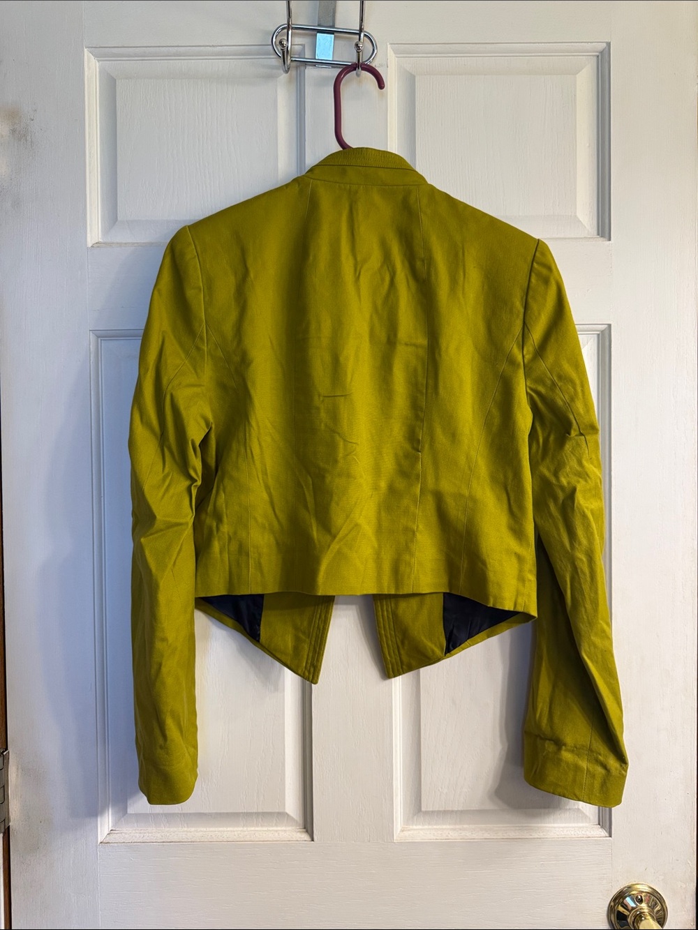 Forever 21 Chartreuse Military-Style Cropped Blazer - Picture 3 of 3